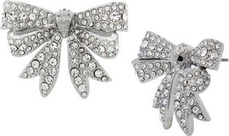 Kurt Geiger Bow Stud Earrings in Silver/Crystal at Nordstrom
