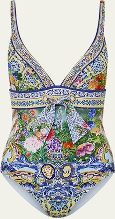 Camilla Wall To Wall Tie Tri One-Piece Swimsuit