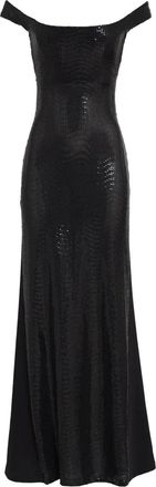 Gloria Coelho Abito lungo in rete - Nero