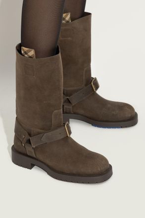 Burberry Suede Ankle Boots, Womens, Brown