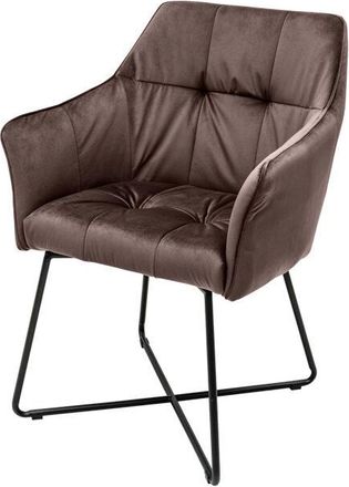 Global Interiors Samtiger Designstuhl Lofty- Samt Taupe