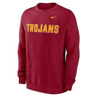 Nike USC Sideline Club Nike Mens College Pullover Crew in Red | 02TT69WSCJ-R0M