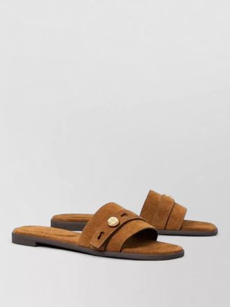 Tory Burch romy suede slide sandal button strap