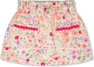 Deux par Deux Muslin Flared Printed Flowers Skort in Off White Printed Flowers at Nordstrom, Size 18M