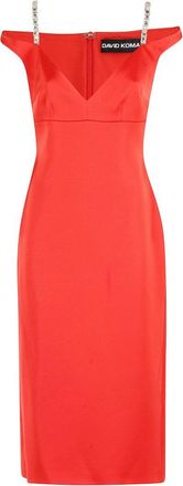 DAVID KOMA Vibrant Red Midi Dress