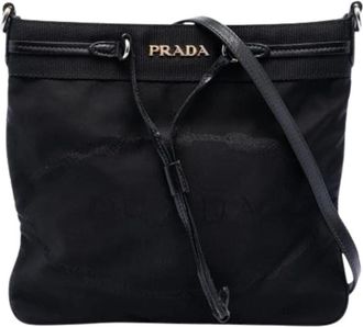 Prada Pre-owned Vintage Nylon Crossbody Bag - Dames - Vintage Schoudertas - Zwart - ONE Size - Nylon - Vintage