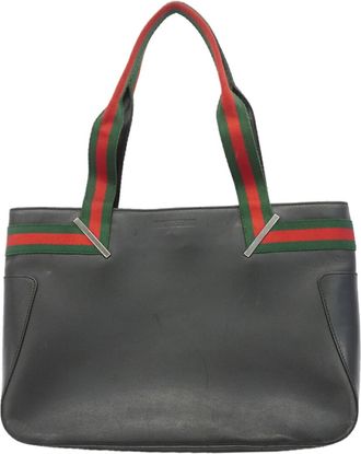 Gucci Black Leather Tote Bag (Pre-Owned)