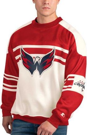 Starter Mens Starter White Washington Capitals Defense Fleece Crewneck Pullover Sweatshirt at Nordstrom, Size X-Large