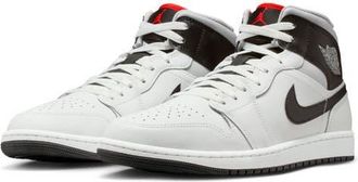 Nike Jordan Air Jordan 1 Mid Basketball Sneaker in Summit White/Neutral Grey at Nordstrom, Size 10.5