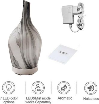 Trade Shop Trade Shop - Diffusore Oli Vetro Cromoterapia Aromaterapia Umidificatore Bianco E Nero 03 Led