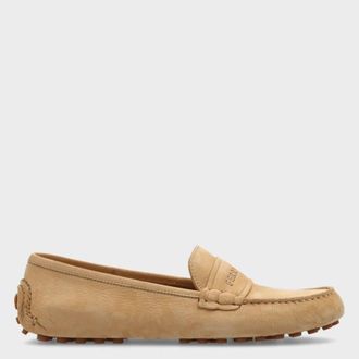 Ferragamo Iside Driver Moccasins with Logo, Size 8.5 C