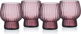 Mikasa Phoebe Optic Double Old Fashioned Glasses, Set Of 4