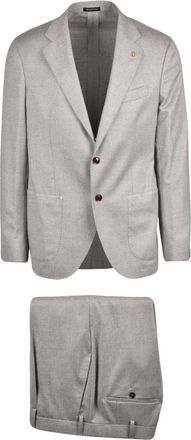 Sartoria Latorre Enkelrijig pak - Heren - Business pakken - Grijs - XL - Wol - Kostuums