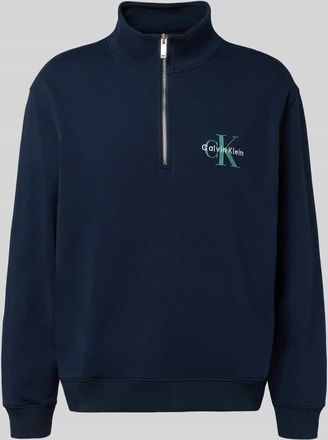 Calvin Klein Jeans Regular Fit Sweatshirt mit Logo-Stitching Modell Terry in Marine, Größe XXL