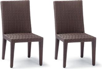 Frontgate Set of 2 Palermo Dining Side Chairs in Bronze Wicker - Frontgate