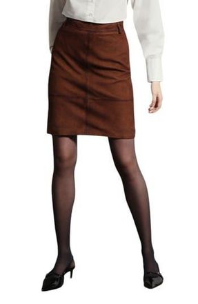 Walter Baker Piper High Waist Leather Skirt in Cognac at Nordstrom Rack, Size 4