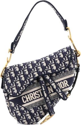 Dior Saddle Handbag with Strap Oblique Canvas Medium shoulder bag - Blauw