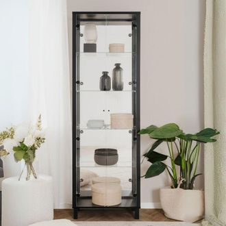 Calicosy Calicosy - Vetrina colore nero con 2 ante e 4 ripiani Albi52B 62x33x189H