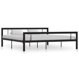 vidaXL Estructura De Cama Sin Colch&oacute;n Metal Blanco Y Negro 180x200 Cm Vidaxl