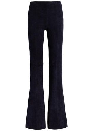 Stouls Gégé Stretch-suede Trousers - Navy - L (UK14 / L)