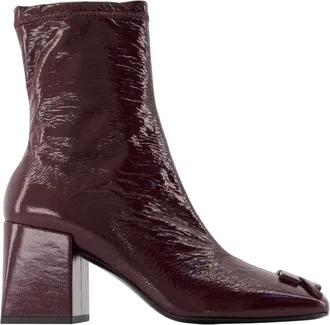 Courr&egrave;ges Schoenen, Dames, Bruin, 38 EU, Katoen, Reedition Vinyl Enkellaarsjes