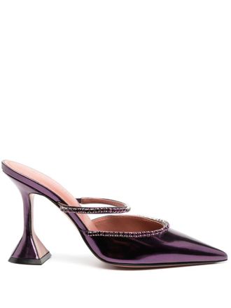 Amina Muaddi Gilda 80mm crystal-embellished mules - Purple