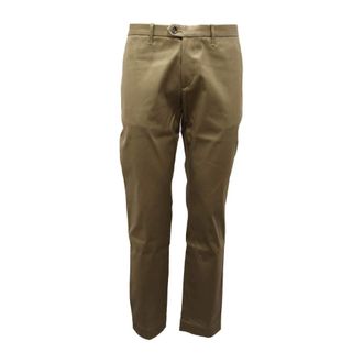Nine In The Morning Slim-fit Trousers, male, Green, XL, Olive Green Cotton Blend Trousers
