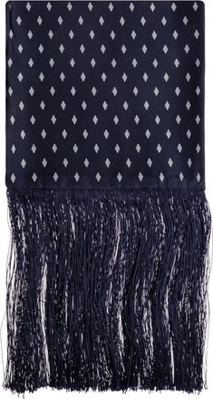 Ferragamo Micro Gancini Print Zijden Sjaal - Heren - Zijden sjaals - Blauw - ONE Size - Accessoires