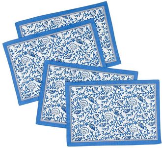 Tiramisu Seaside Serenity Block Print Cotton Placemats