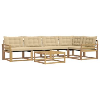 vidaXL Conjunto De Sof&aacute;s De Exterior 6 Pcs Y Beige 79 X 79 X 37 Cm Vidaxl