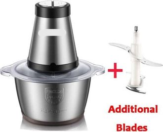 OEM Picadora De Carne El&eacute;ctrica - 500 W - Procesador De Alimentos - Picadora De Carne - 2 L - Acero Inoxidable - 2 Velocidades - Para Carne, Frutos Secos 