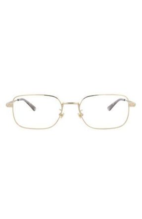 Montblanc 55mm Rectangle Optical Frames. in Gold Gold Transparent at Nordstrom Rack