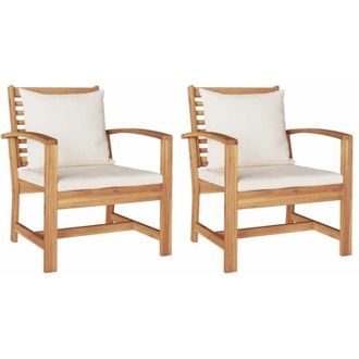 vidaXL Sillas De Jard&iacute;n 2 Pcs Natural 60 X 65 X 76.5 Cm Vidaxl
