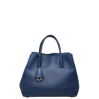 Dior Navy Leather Handbag Tote Bag (Pre-Owned)