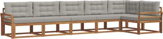 vidaXL Conjunto De Sof&aacute;s De Exterior 6 Uds. Natural Y Gris Claro Vidaxl