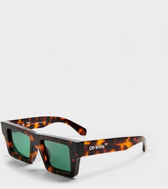 Off-white Mens Nassau Square Full Rim Sunglasses - Havana Green - Size: ONE size