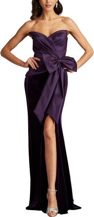 Tadashi Shoji Nimue Strapless Draped Bow Gown