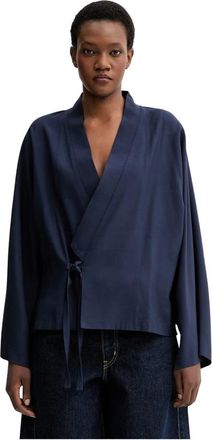 Kenzo Licht Kimono Jasje - Dames - Blouses - Blauw - M - Wol - Overhemden