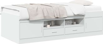 vidaXL Estructura De Cama Con Almacenamiento Blanco 80 X 200 Cm Vidaxl