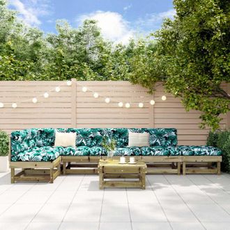 vidaXL Set Salotto da Giardino 7 pz in Legno Impregnato di Pino vidaXL