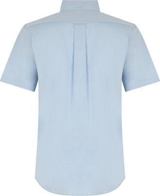 GANT Mens Short-Sleeve Cotton Shirt Light Blue
