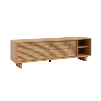 Naan Furniture Mueble de TV de madera maciza barnizada en color roble 150 cm