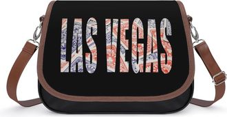 Generic Las Vegas Cards Poker Gambling Leather Crossbody Bags for Women Messenger Handbag Purse Shoulder Bag