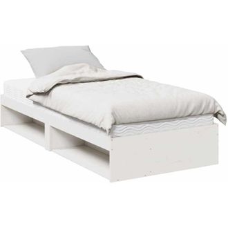 vidaXL Vidaxl - Sof&aacute; Cama Con Colch&oacute;n Madera Maciza De Pino Blanco 90x200 Cm
