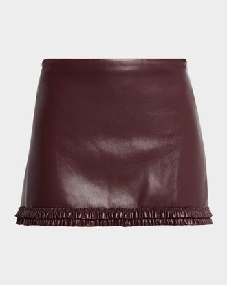 LoveShackFancy Noala Faux Leather Mini Skirt