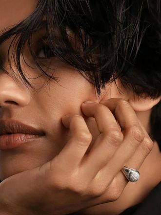 PD Paola Pavé Moon ring - Zilver