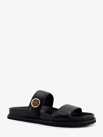 Tory Burch Womens Romy Leather Sandals Black Pelle-Gomma Pelle/gomma