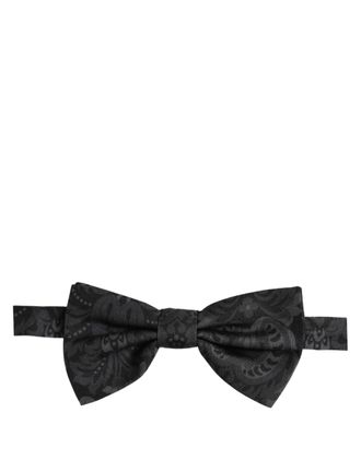 Dolce & Gabbana Paisley Silk Bow Tie - Black