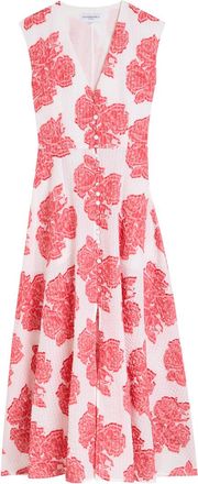 Evi Grintela Evi Grintela Caroline Floral-printed Seersucker Midi Dress - White - S (UK8-10 / S)