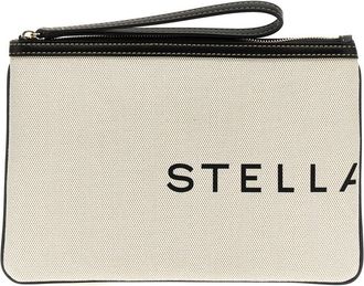 Stella McCartney White SMC Canvas Clutch